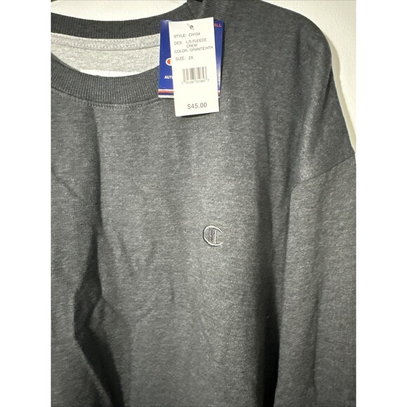 Champion Sweatshirt Mens 2X Graphite Fleece Cotton Blend Casual “C”Logo Pullover - Picture 3 of 12
